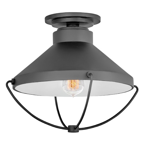 Hinkley Crew Large Outdoor Flush Mount in Black by Hinkley Lighting 2693BK