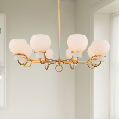 Ascher 8-Light Chandelier in Winter Brass by Kalco Lighting