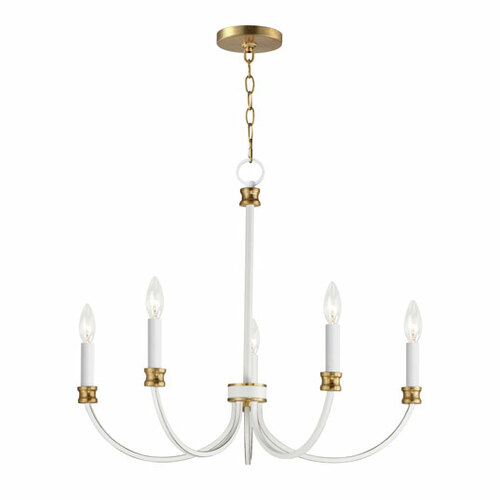 Maxim Lighting Charlton 5-Light Chandelier in White and Gold by Maxim Lighting 11375WWTGL