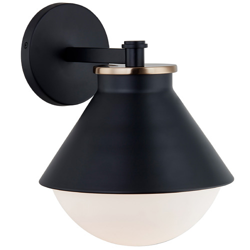 Justice Design Group Justice Design Ravelle Medium Outdoor Wall Sconce Brass Opal FSN-7682W-OPAL-MBBR