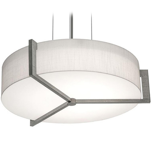 Afx Lighting Apex Satin Nickel Pendant Light with Drum Shade