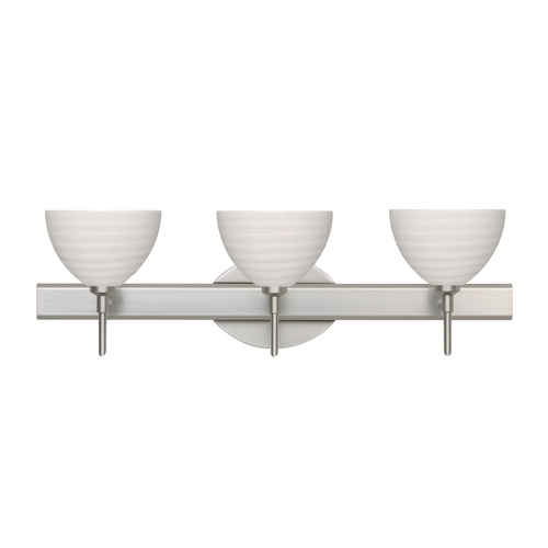 Modern Bathroom Light Grey Glass Satin Nickel by Besa Lighting
