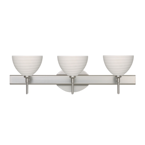 Besa Lighting Modern Bathroom Light Grey Glass Satin Nickel by Besa Lighting 3SW-4679KR-SN