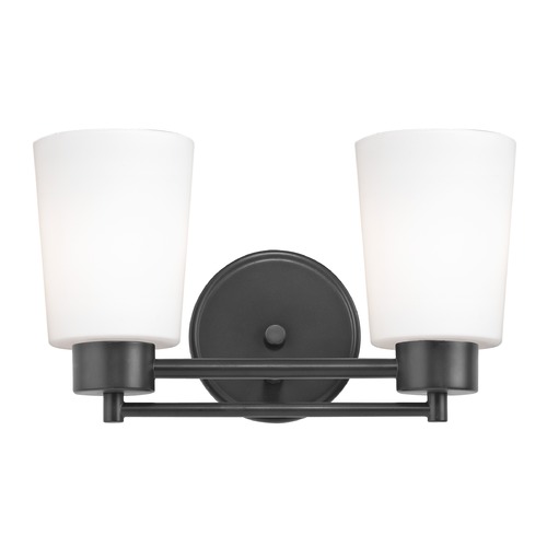 Modern Bathroom Light White Glass Black 2 Lt