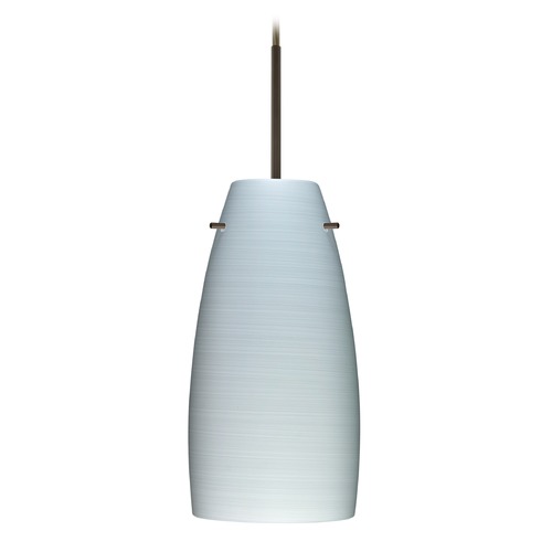 Besa Lighting Tao Bronze LED Mini-Pendant Light with Oblong Shade