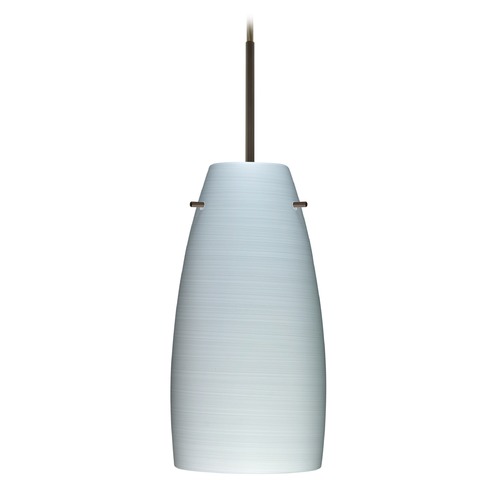 Besa Lighting Besa Lighting Tao Bronze LED Mini-Pendant Light with Oblong Shade 1JT-1512KR-LED-BR