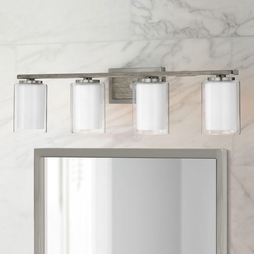 Mast Brushed Nickel 4-Light Bathroom Light by Progress Lighting