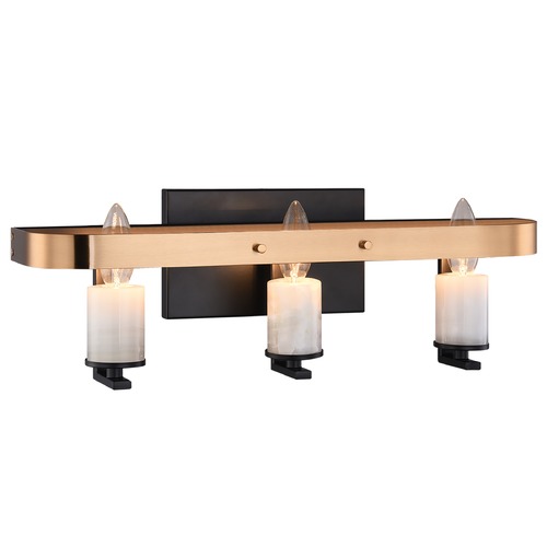 Matteo Lighting Crandle Black & Aged Gold Bathroom Light by Matteo Lighting W82903BKAG