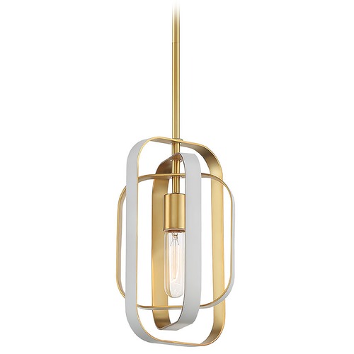 Minka Lavery Aureum Matte White with Honey Gold Pendant by Minka Lavery 1211-706