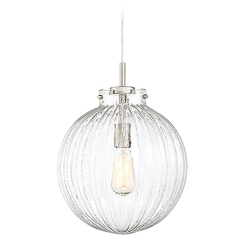 1-Light Pendant in Brushed Nickel by Meridian