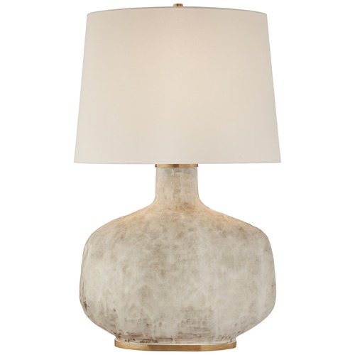 Visual Comfort Signature Collection Kelly Wearstler Beton Table Lamp in Antiqued White by Visual Comfort Signature KW3614AWCL