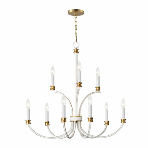 Charlton 9-Light Chandelier in White and Gold by Maxim Lighting