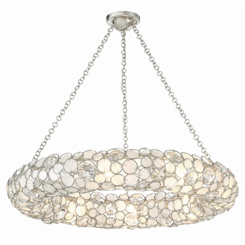 Palla 32-Inch Chandelier in Antique Silver by Crystorama Lighting