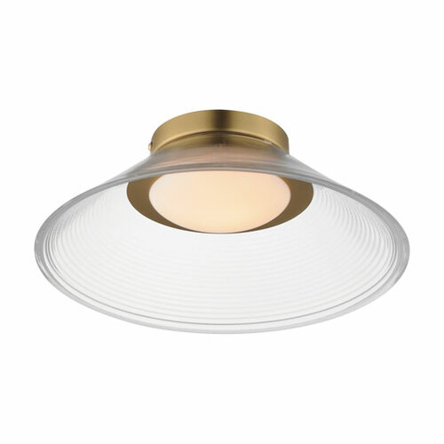 Jensen 12-Inch Flush Mount in Satin Brass & Clear by ET2 Lighting