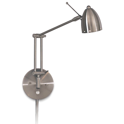 George's Reading Room Wall Lamp in Brushed Nickel by George Kovacs