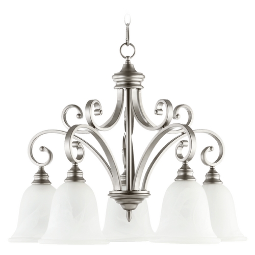 Quorum Lighting Bryant Classic Nickel Chandelier by Quorum Lighting 6354-5-64