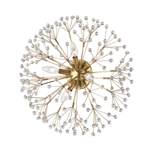 Dunkirk Crystal Sconce in Aged Brass by Hudson Valley Lighting