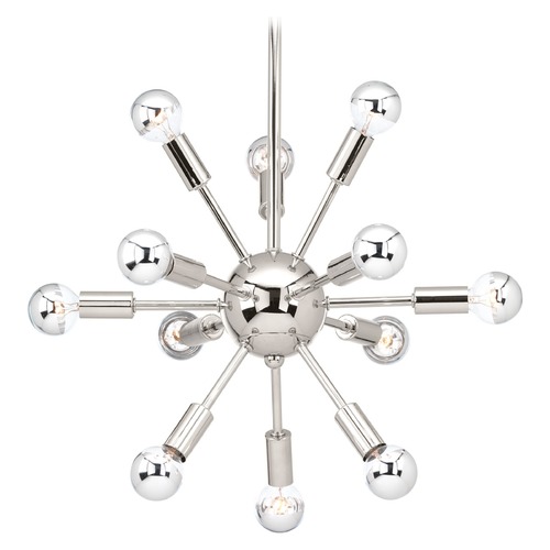 Progress Lighting Ion Chandelier in Polished Nickel by Progress Lighting P400040-104