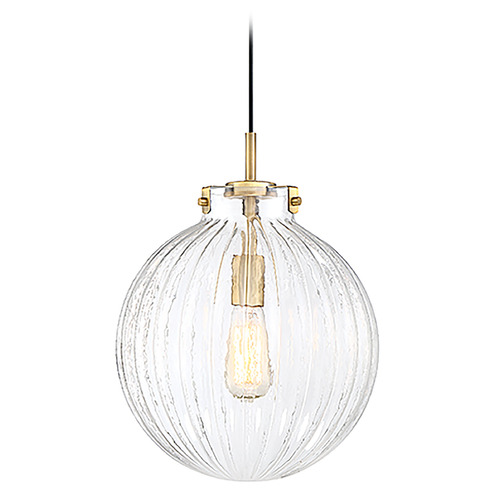 Meridian 1-Light Pendant in Natural Brass by Meridian M70068NB