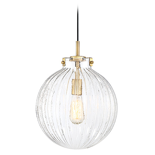 1-Light Pendant in Natural Brass by Meridian