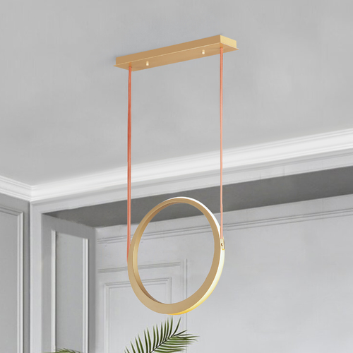 Tether LED Pendant in Natural Aged Brass by ET2 Lighting
