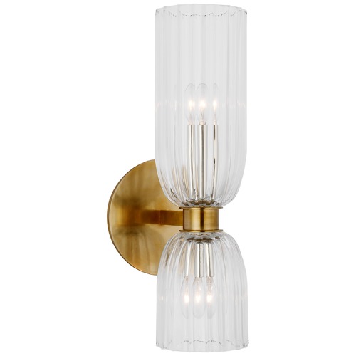 Visual Comfort Signature Collection Aerin Asalea 16-Inch Double Sconce in Antique Brass by Visual Comfort Signature ARN2500HABCG