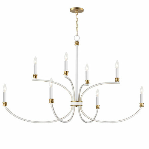 Maxim Lighting Charlton 8-Light Chandelier in White and Gold by Maxim Lighting 11378WWTGL