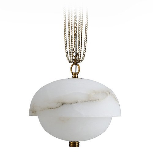 Kalco Lighting Volterra Winter Brass LED Mini-Pendant Light with Oblong Shade