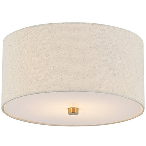 Justice Design Group Justice Design Classic 11 Inch Drum Flush Mount Brass FAB-9730-CREM-BRSS