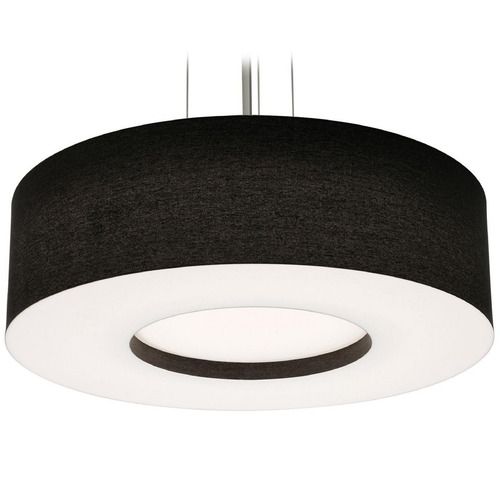 AFX Lighting Afx Lighting Montclair Satin Nickel Pendant Light with Drum Shade MCP2432MBSN-BK