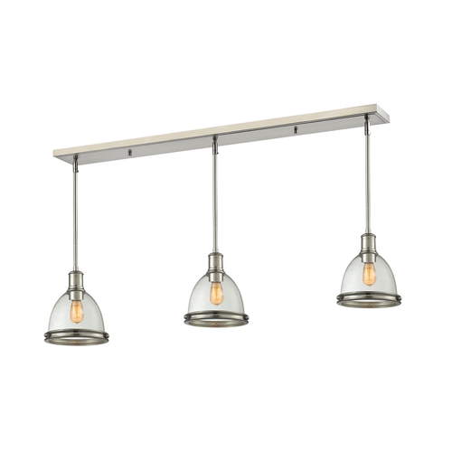 Z-Lite Z-Lite Mason Brushed Nickel Multi-Light Pendant with Bowl / Dome Shade 718MP-3BN