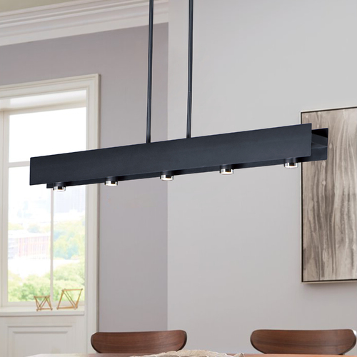 ET2 Lighting Beam 5-Light LED Linear Pendant in Black & Chrome by ET2 Lighting E24634-BKPC