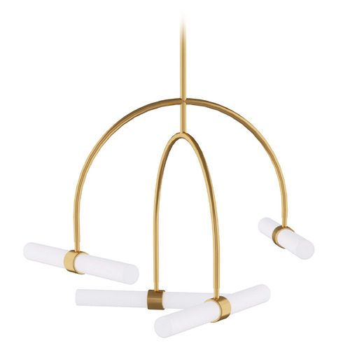 Sean Lavin Calumn 4-Light LED Chandelier in Brass by Visual Comfort Modern