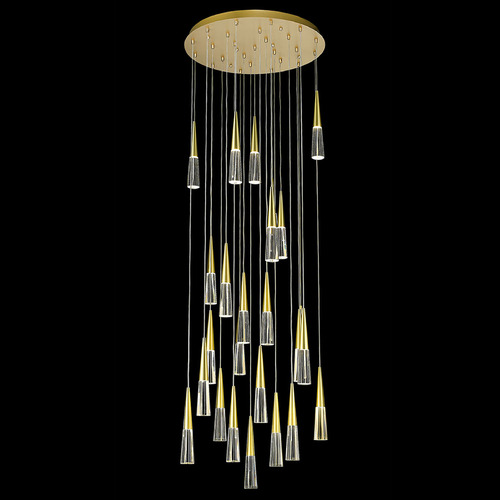 Encino 25-Light Brushed Brass LED Multi-Light Pendant by Avenue Lighting