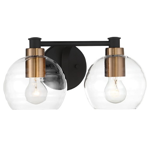Minka Lavery Keyport Sand Coal with natural Brushed Brass Bathroom Light by Minka Lavery 4912-653