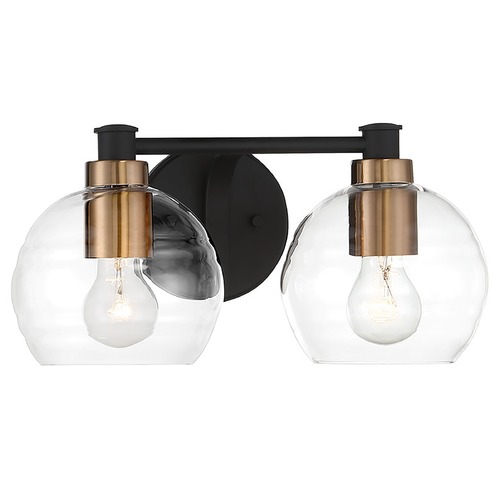 Keyport Sand Coal with natural Brushed Brass Bathroom Light by Minka Lavery