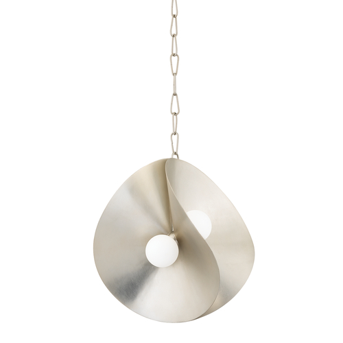 Peony 18-Inch Pendant in Warm Silver Leaf by Corbett Lighting