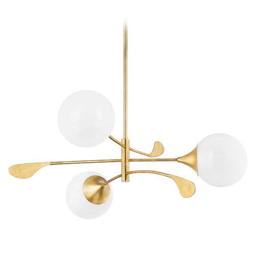 Mitzi by Hudson Valley Mitzi Lola Vintage Gold Leaf 3-Light Chandelier H812803-VGL