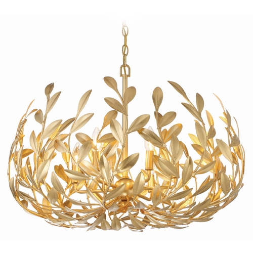 Crystorama Lighting Broche Antique Gold Chandelier