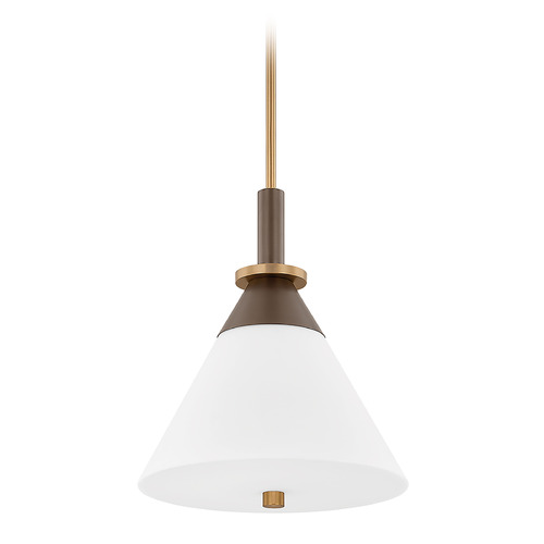 Troy Lighting Staton Patina Brass / Bronze LED Pendant Light with Conical Shade