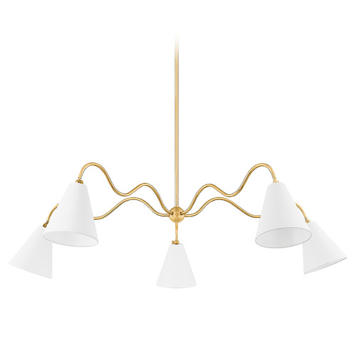 Mitzi By Hudson Valley Tali Roth Onda Aged Brass LED Chandelier