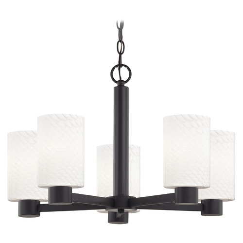 Design Classics Lighting Design Classics Vashon Matte Black Chandelier 2105-07 GL1020C