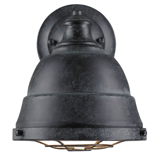 Golden Lighting Bartlett Black Patina Sconce by Golden Lighting 7312-1W BP