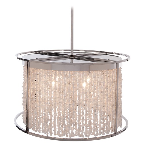 Avenue Lighting Soho Chandelier in Polished Nickel with Moon Rock Gem Nuggets by Avenue Lighting HF9003-SLV