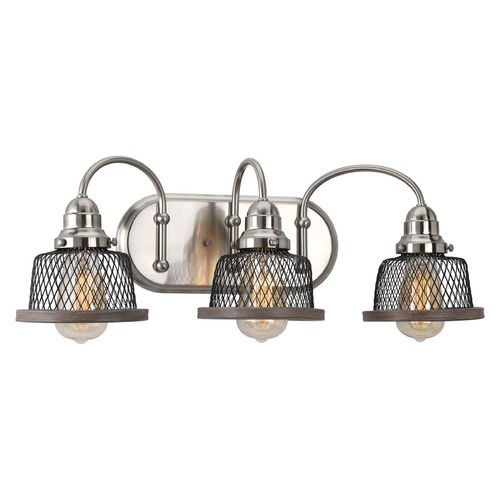 Progress Lighting Tilly Farmhouse Bathroom Light Brushed Nickel by Progress Lighting P300044-009