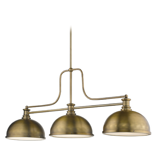 Z-Lite Melange Heritage Brass Billiard Light by Z-Lite 725-3HBR-D12HBR