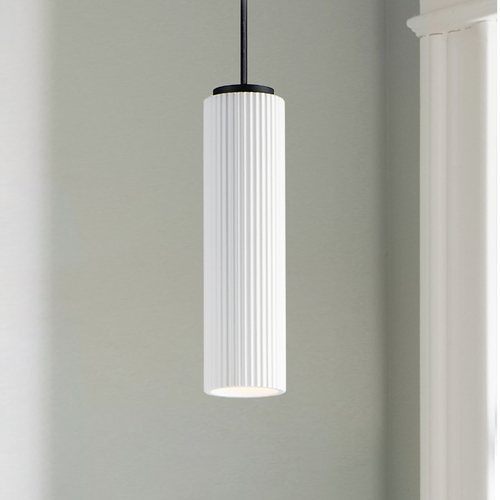 Pleat LED Plaster Pendant in Black by ET2 Lighting