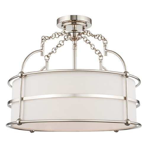 Carson 18-Inch Convertible Semi-Flush Mount in Polished Nickel by Kalco Lighting