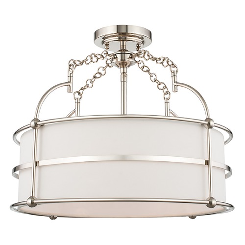 Kalco Lighting Carson 18-Inch Convertible Semi-Flush Mount in Polished Nickel by Kalco Lighting 513241PN