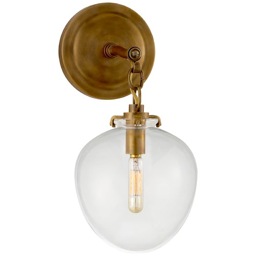 Thomas OBrien Katie Acorn Sconce in Antique Brass by Visual Comfort Signature